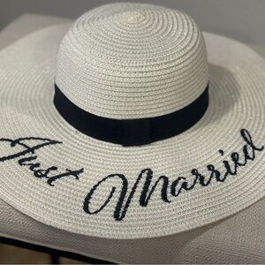 Just Married Wide Brim Hat